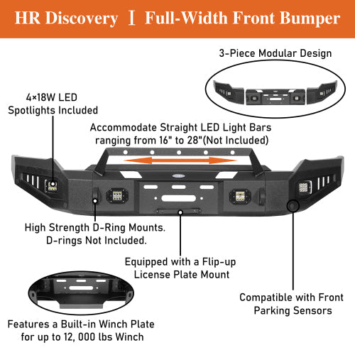 Aftermarkert Full-Width Front Bumper w/ Winch Plate (20-23 GMC Sierra 2500HD/3500HD) - LandShaker
