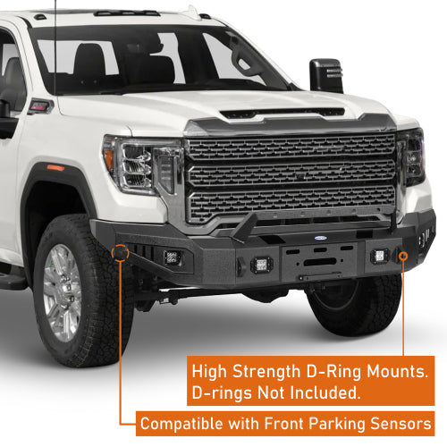 Aftermarkert Full-Width Front Bumper w/ Winch Plate (20-23 GMC Sierra 2500HD/3500HD) - LandShaker
