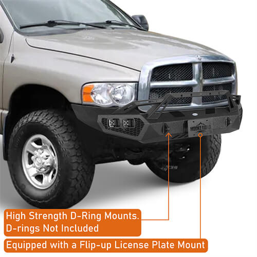 Aftermarket Front Bumper w/ LED Lights For 2003-2005 Ram 2500 (Excluding Diesel Models) - LandShaker