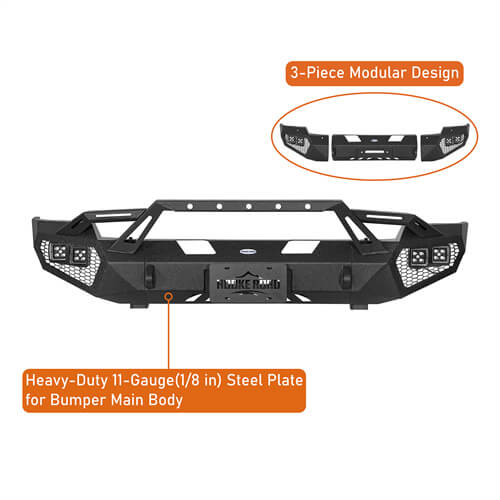 Aftermarket Front Bumper w/ LED Lights For 2003-2005 Ram 2500 (Excluding Diesel Models) - LandShaker