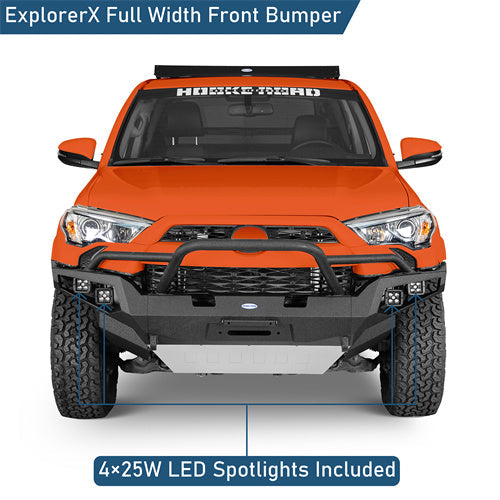 Aftermarket Full-Width Front Bumper w/ LED Spot Lights For 2014-2024 Toyota 4Runner - LandShaker4x4