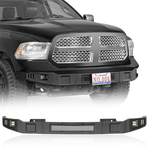 Aftermarket Full Width Front Bumper w/ LED Spotlights (13-18 Ram 1500, Excluding Rebel) - LandShaker
