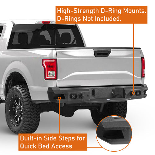 Aftermarket Rear Bumper w/ LED Spotlights (18-20 Ford F-150 , Excluding Raptor) - LandShaker