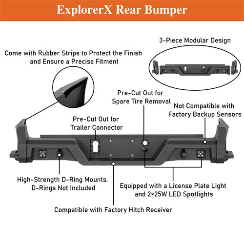 Aftermarket Rear Bumper w/ Bedside Slider Steps For 2015-2022 Chevy Colorado & GMC Canyon(Excluding ZR2 Models) - LandShaker4x4