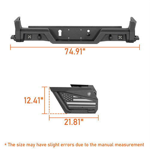 Aftermarket Rear Bumper w/ Bedside Slider Steps For 2015-2022 Chevy Colorado & GMC Canyon(Excluding ZR2 Models) - LandShaker4x4