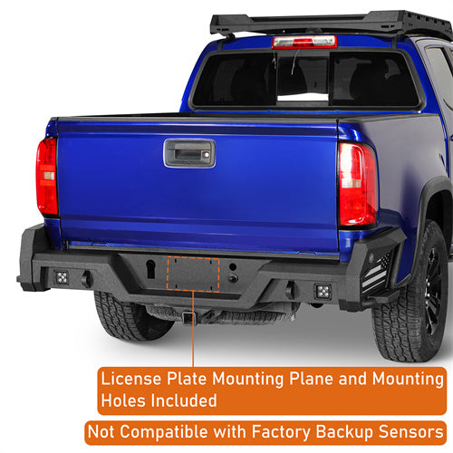 Aftermarket Rear Bumper w/ Bedside Slider Steps For 2015-2022 Chevy Colorado & GMC Canyon(Excluding ZR2 Models) - LandShaker4x4