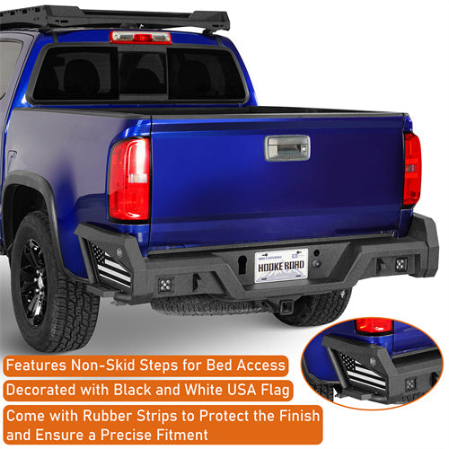 Aftermarket Rear Bumper w/ Bedside Slider Steps For 2015-2022 Chevy Colorado & GMC Canyon(Excluding ZR2 Models) - LandShaker4x4