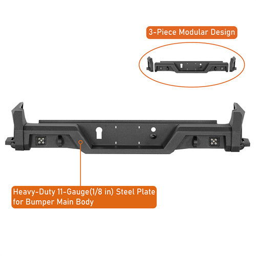 Aftermarket Rear Bumper w/ Bedside Slider Steps For 2015-2022 Chevy Colorado & GMC Canyon(Excluding ZR2 Models) - LandShaker4x4