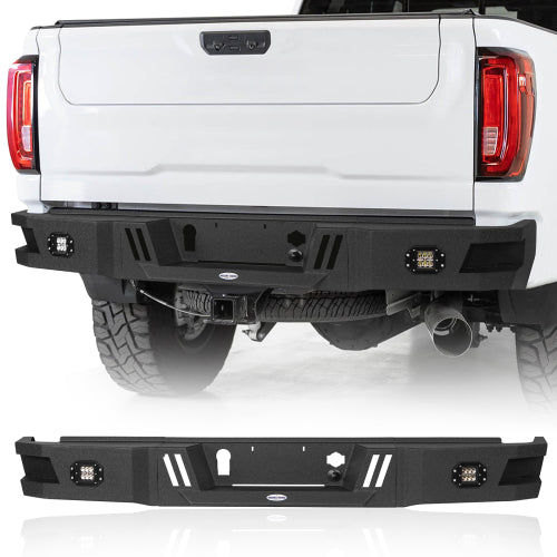 Aftermarket Rear Bumper w/LED floodlights (20-25 GMC Sierra 2500HD) - LandShaker
