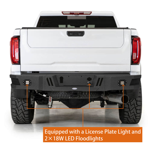 Aftermarket Rear Bumper w/LED floodlights (20-25 GMC Sierra 2500HD) - LandShaker