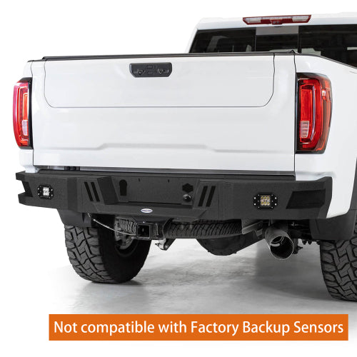 Aftermarket Rear Bumper w/LED floodlights (20-25 GMC Sierra 2500HD) - LandShaker