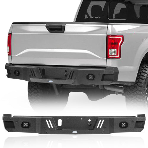 Aftermarket Rear Bumper w/25w LED spotlights (18-20 Ford F-150 Excluding Raptor) - LandShaker