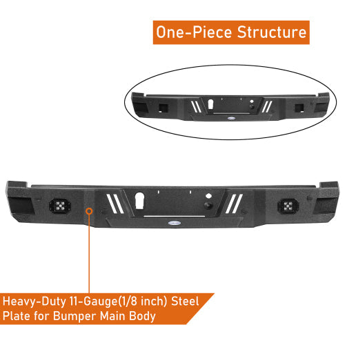 Aftermarket Rear Bumper w/25w LED spotlights (18-20 Ford F-150 Excluding Raptor) - LandShaker