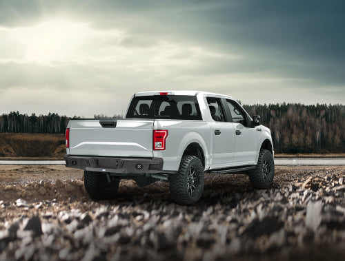 Aftermarket Rear Bumper w/25w LED spotlights (18-20 Ford F-150 Excluding Raptor) - LandShaker