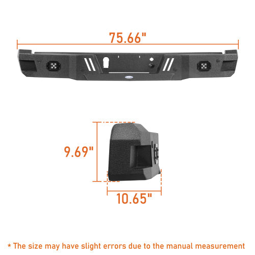 Aftermarket Rear Bumper w/25w LED spotlights (18-20 Ford F-150 Excluding Raptor) - LandShaker