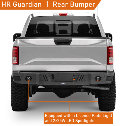 Aftermarket Rear Bumper w/25w LED spotlights (18-20 Ford F-150 Excluding Raptor) - LandShaker