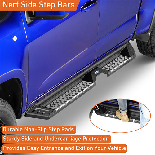 Aftermarket Side Step Bars For 2015-2025 Chevy Colorado Crew Cab & GMC Canyon Crew Cab - LandShaker4x4
