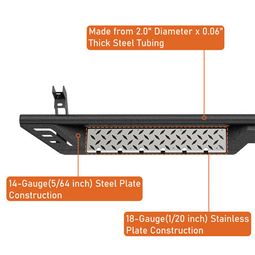 Aftermarket Side Step Bars For 2015-2025 Chevy Colorado Crew Cab & GMC Canyon Crew Cab - LandShaker4x4