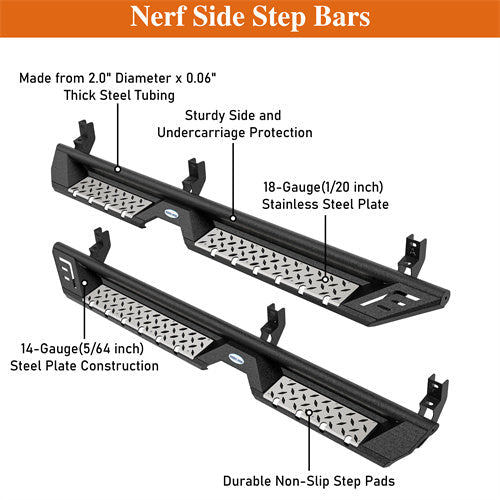 Aftermarket Side Step Bars For 2015-2025 Chevy Colorado Crew Cab & GMC Canyon Crew Cab - LandShaker4x4