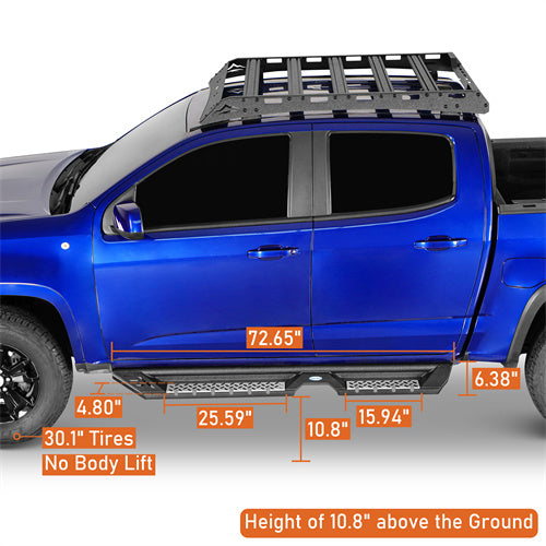 Aftermarket Side Step Bars For 2015-2025 Chevy Colorado Crew Cab & GMC Canyon Crew Cab - LandShaker4x4