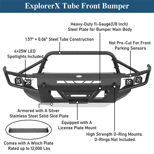 Aftermarket Tube Front Bumper w/ LED Spot Lights For 2014-2024 Toyota 4Runner - LandShaker4x4
