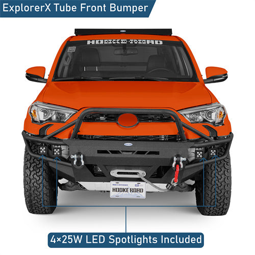 Aftermarket Tube Front Bumper w/ LED Spot Lights For 2014-2024 Toyota 4Runner - LandShaker4x4