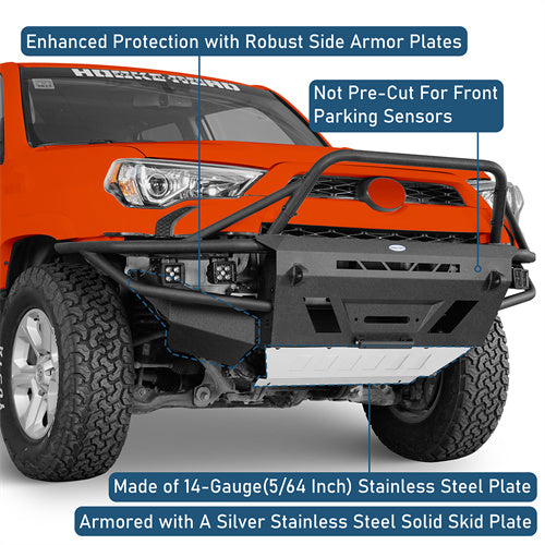 Aftermarket Tube Front Bumper w/ LED Spot Lights For 2014-2024 Toyota 4Runner - LandShaker4x4