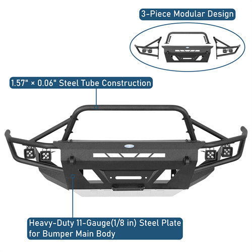 Aftermarket Tube Front Bumper w/ LED Spot Lights For 2014-2024 Toyota 4Runner - LandShaker4x4