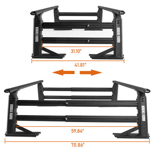 Adjustable Height Truck Bed Rack Aluminum Ladder Rack Compatible with Most Commom Truck - LandShaker4x4