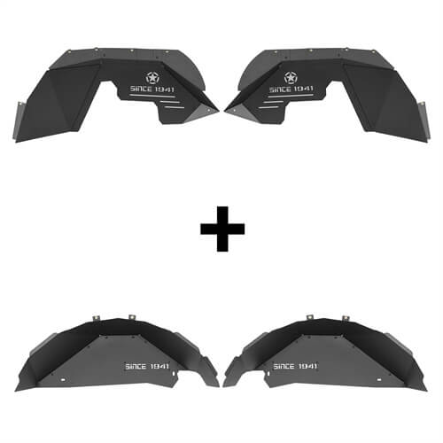 Aluminum Front and Rear Inner Fender Liners For 2007-2018 Jeep Wrangler JK - LandShaker