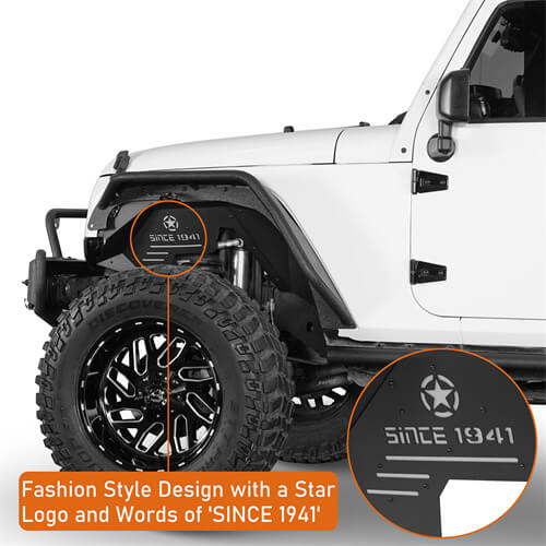 Aluminum Front and Rear Inner Fender Liners For 2007-2018 Jeep Wrangler JK - LandShaker