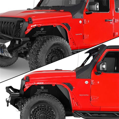 Aluminum Front Inner Fender Liners For 2018-2025 Jeep Wrangler JL & Gladiator JT(Excluding Mojave, Rubicon 3.6L Engine Edtion) - LandShaker
