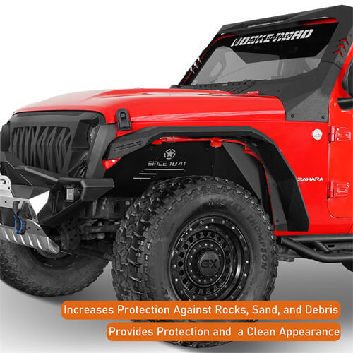 Aluminum Front Inner Fender Liners For 2018-2025 Jeep Wrangler JL & Gladiator JT(Excluding Mojave, Rubicon 3.6L Engine Edtion) - LandShaker