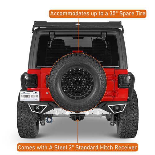 Road Trip Aluminum Rear Bumper For 2018-2024 Jeep Wrangler JL - LandShaker