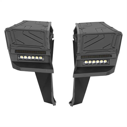 Road Trip Aluminum Front Fender Flares w/ LED Lights For 2018-2025 Jeep Wrangler JL & Gladiator JT - LandShaker