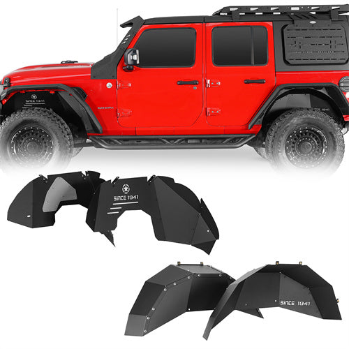 Aluminum Front & Rear Inner Fender Liners For 2018-2025 Jeep Wrangler JL - LandShaker4x4