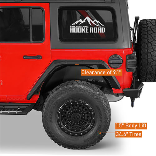 Road Trip Aluminum Rear Fender Flares For 2018-2025 Jeep Wrangler JL - LandShaker