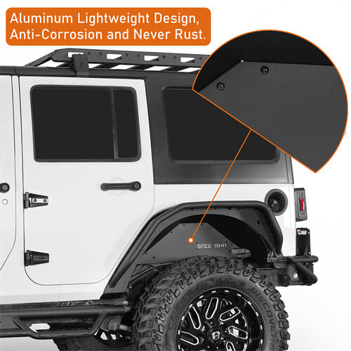 Aluminum Rear Inner Fender Liners For 2007-2018 Jeep Wrangler JK - LandShaker