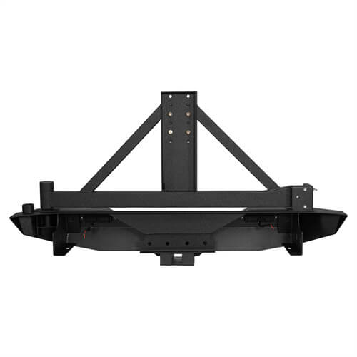Blade Stubby Front Bumper w/ 60W Work Light Bar & Different Trail Rear Bumper w/Tire Carrier Combo(07-18 Jeep Wrangler JK JKU)-LandShaker