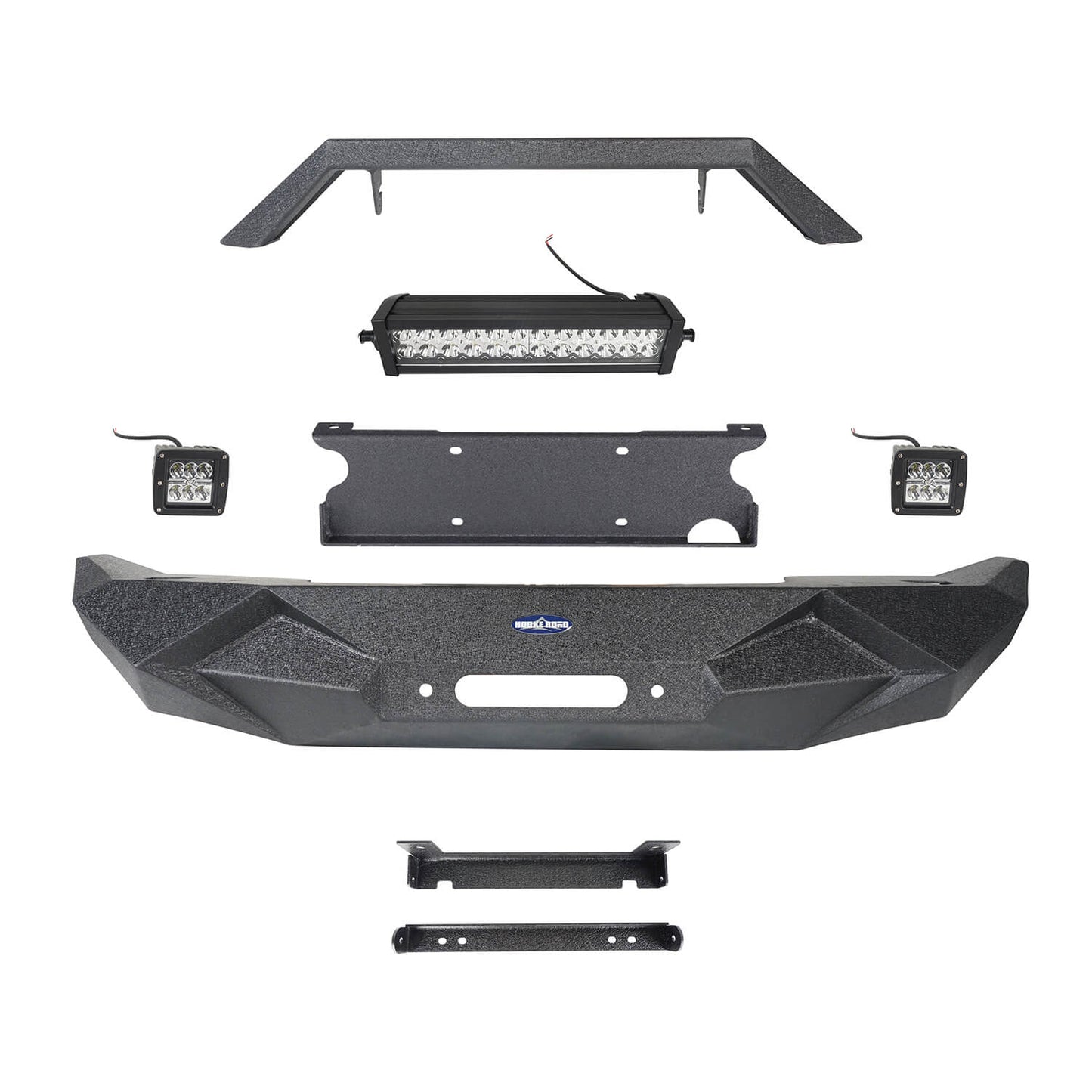 Blade Master Front Bumper w/Winch Plate & Light Bar(07-18 Jeep Wrangler JK)-LandShaker