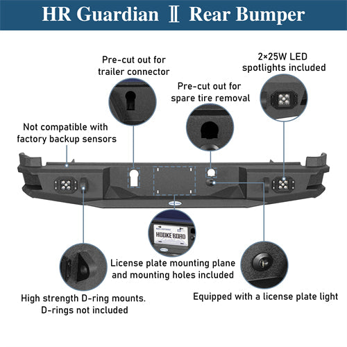 Aftermarket Rear Bumper For 2015-2022 Chevy Colorado GMC Canyon (Excluding ZR2 Models) - LandShaker