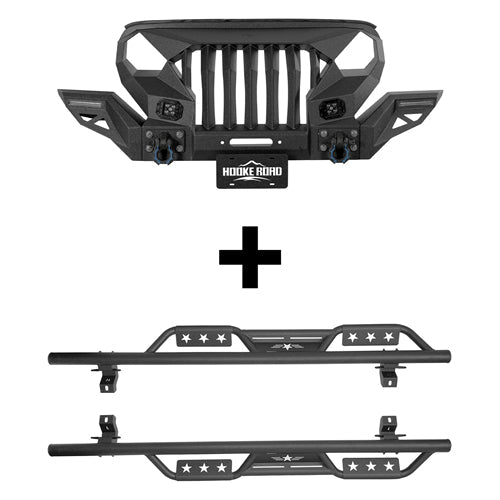 Mad Max Front Bumper Grill & Side Steps(18-25 Jeep Wrangler JL 4 Door)-LandShaker