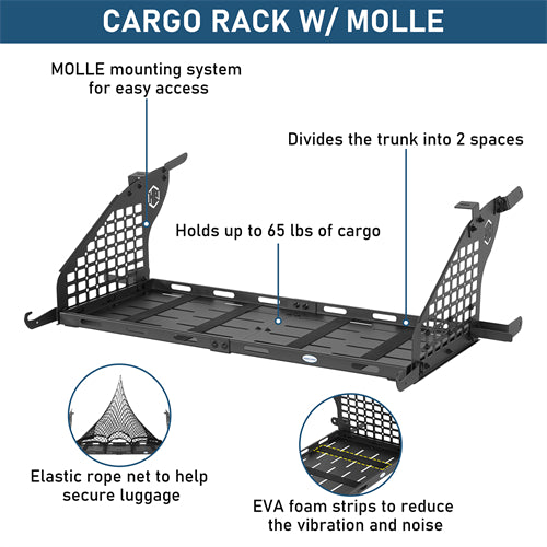 Rear Window Molle Panel & Interior Cargo Rack Kit For 2003-2010 Porsche Cayenne 955/957 - Landshaker4x4