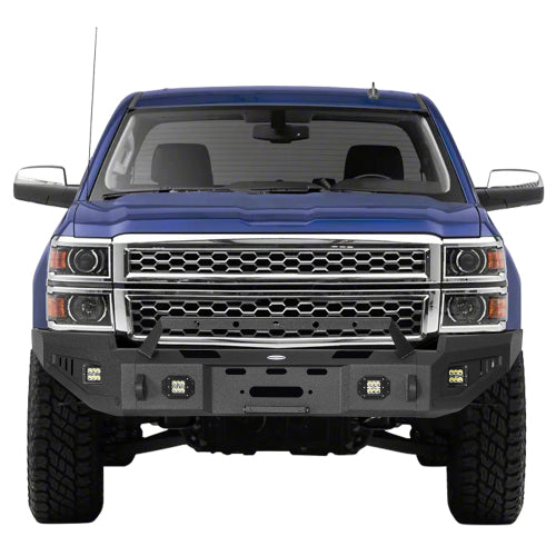 LandShaker Front Bumper w/ Winch Plate & LED Spotlights (14-15 Chevy Silverado 1500)