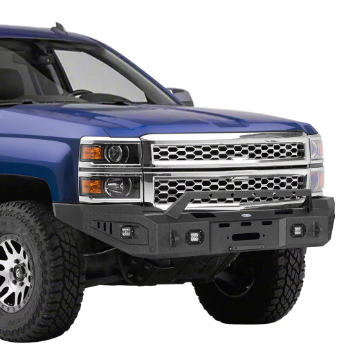LandShaker Front Bumper w/ Winch Plate & LED Spotlights (14-15 Chevy Silverado 1500)
