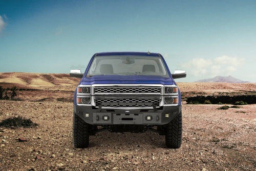 LandShaker Front Bumper w/ Winch Plate & LED Spotlights (14-15 Chevy Silverado 1500)