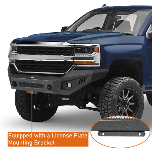 Full Width Front Bumper w/ LED Spotlights (16-18 Chevy Silverado 1500) - LandShaker