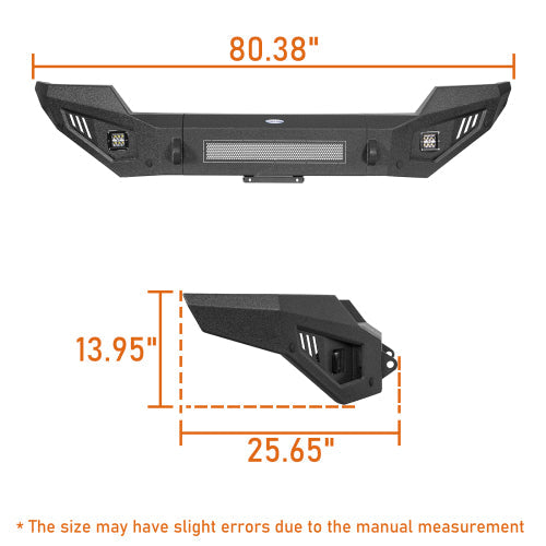 Full Width Front Bumper w/ LED Spotlights (16-18 Chevy Silverado 1500) - LandShaker