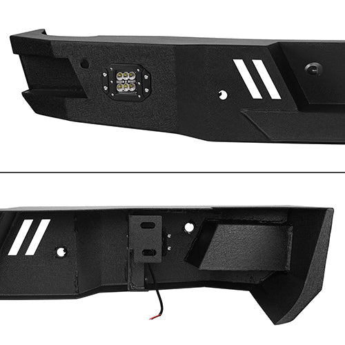 Rear Bumper w/LED Floodlights & Trailer Plug Bracket(07-18 Chevy Silverado 1500)-LandShaker