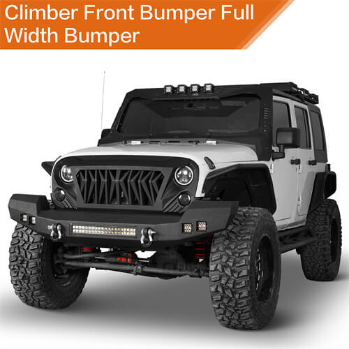 Full width CLIMBER Front Bumper(07-18 Jeep Wrangler JK)-LandShaker